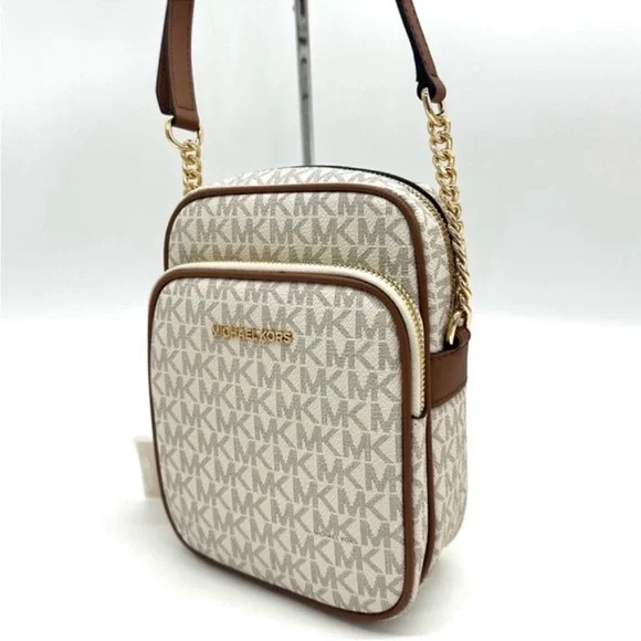 Michael Kors Medium NS Chain Xbody Bag Vanilla - Picture 3 of 10